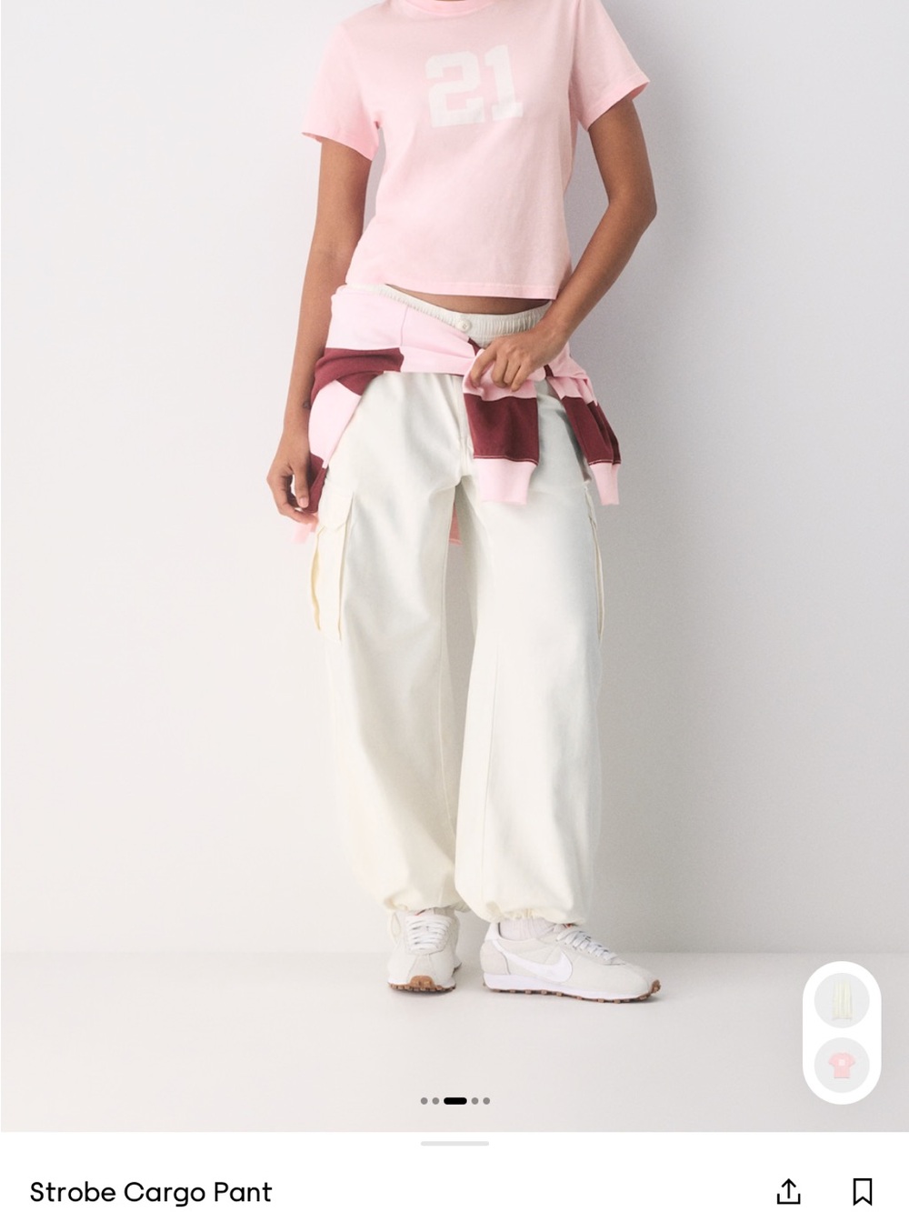 Aritzia Strobe Cargo Pant in Cream